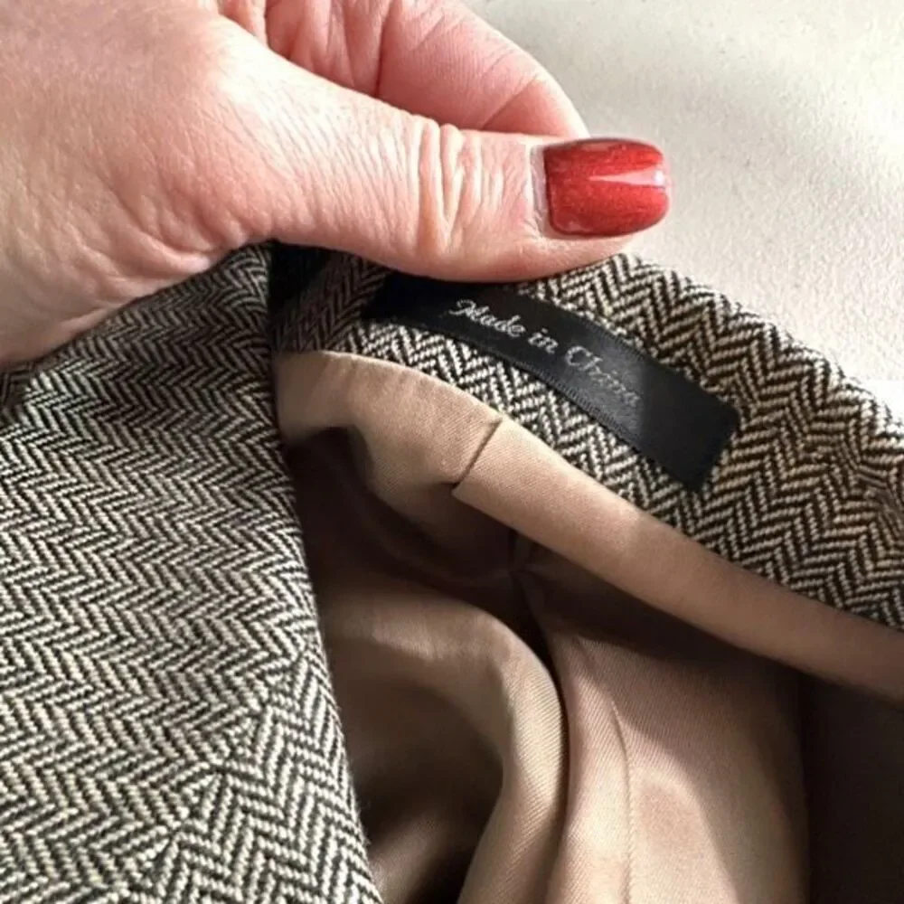 Vintage Ralph Lauren Men’s Double Breasted Blazer Wool Pinstripe‎ Gray Size 44L